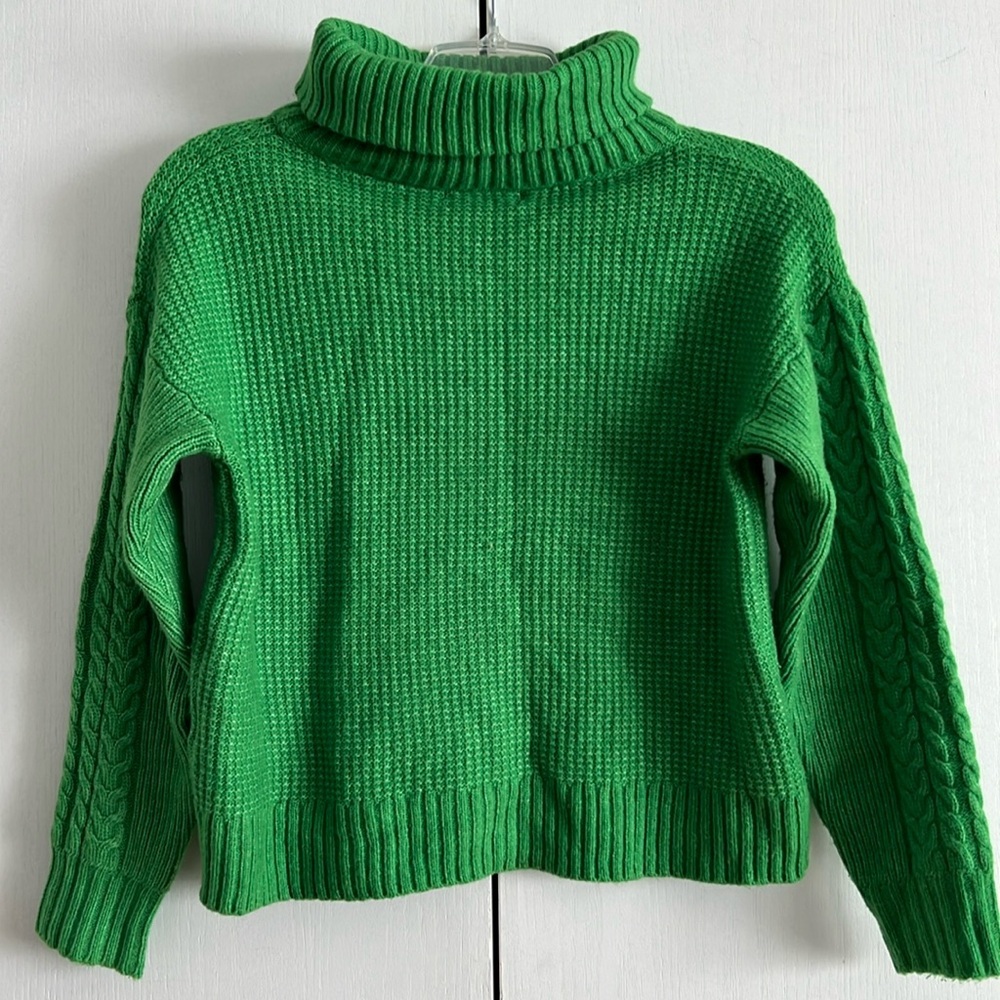 Something Navy Cable Knit Pullover Turtleneck Swe… - image 6